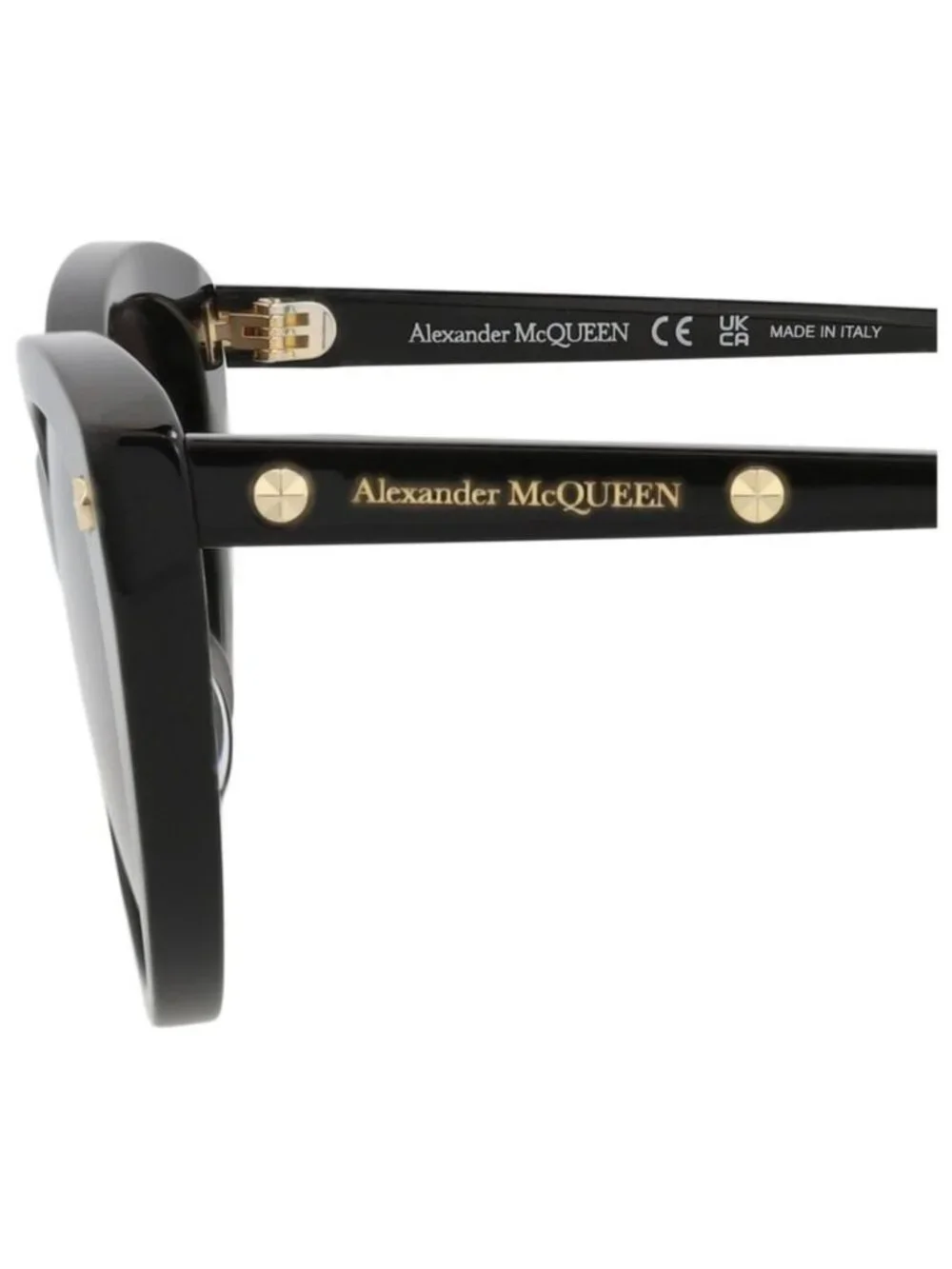 New Alexander McQueen Womens Cat Eye Black Black Grey Fashion Designer Sunglasse